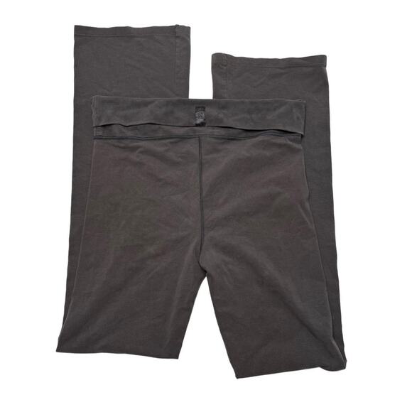 Victorias Secret Grey Cotton Fold Over Low Rise Flared Leggings Size Medium - Picture 2 of 7